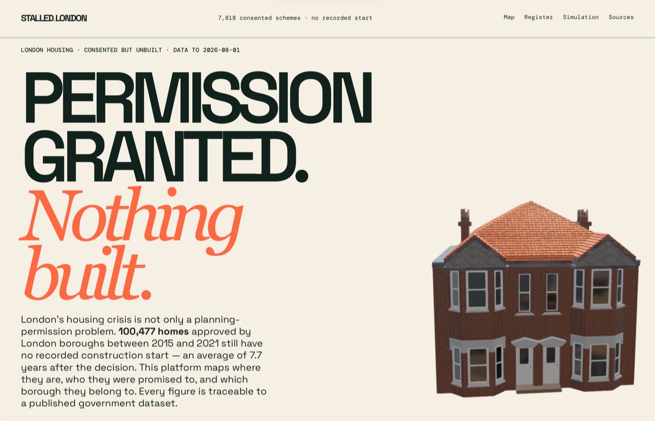 Stalled London landing page
